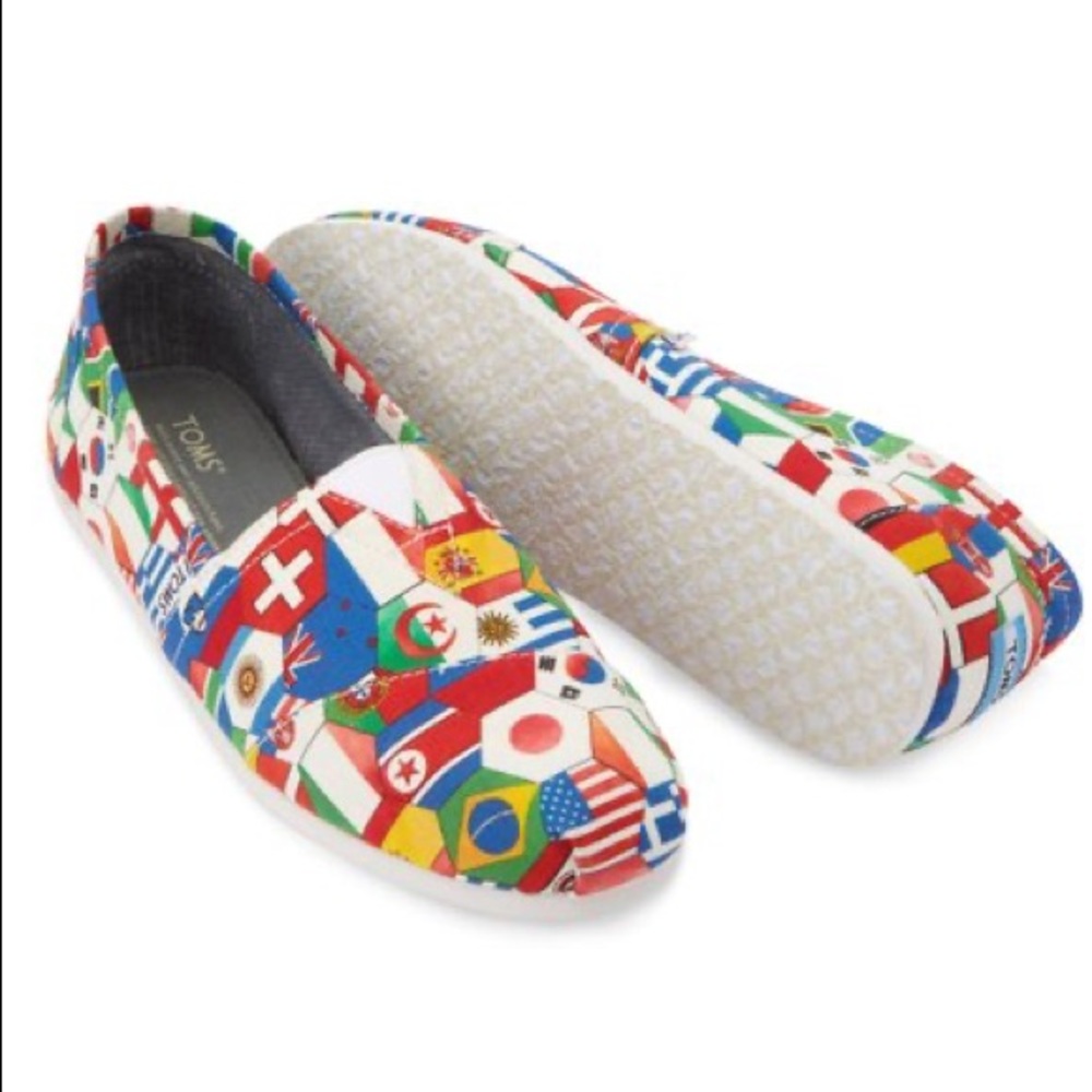 TOMS Flags World Olympics Countries Flats Sneakers Youth 13.5 - Picture 7 of 8